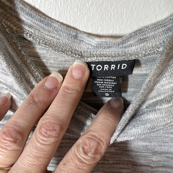 Torrid Womens Knit‎ And Lace Tank Top Spacedye Knit Embroidered Lace Sides XL/0 - Picture 8 of 16
